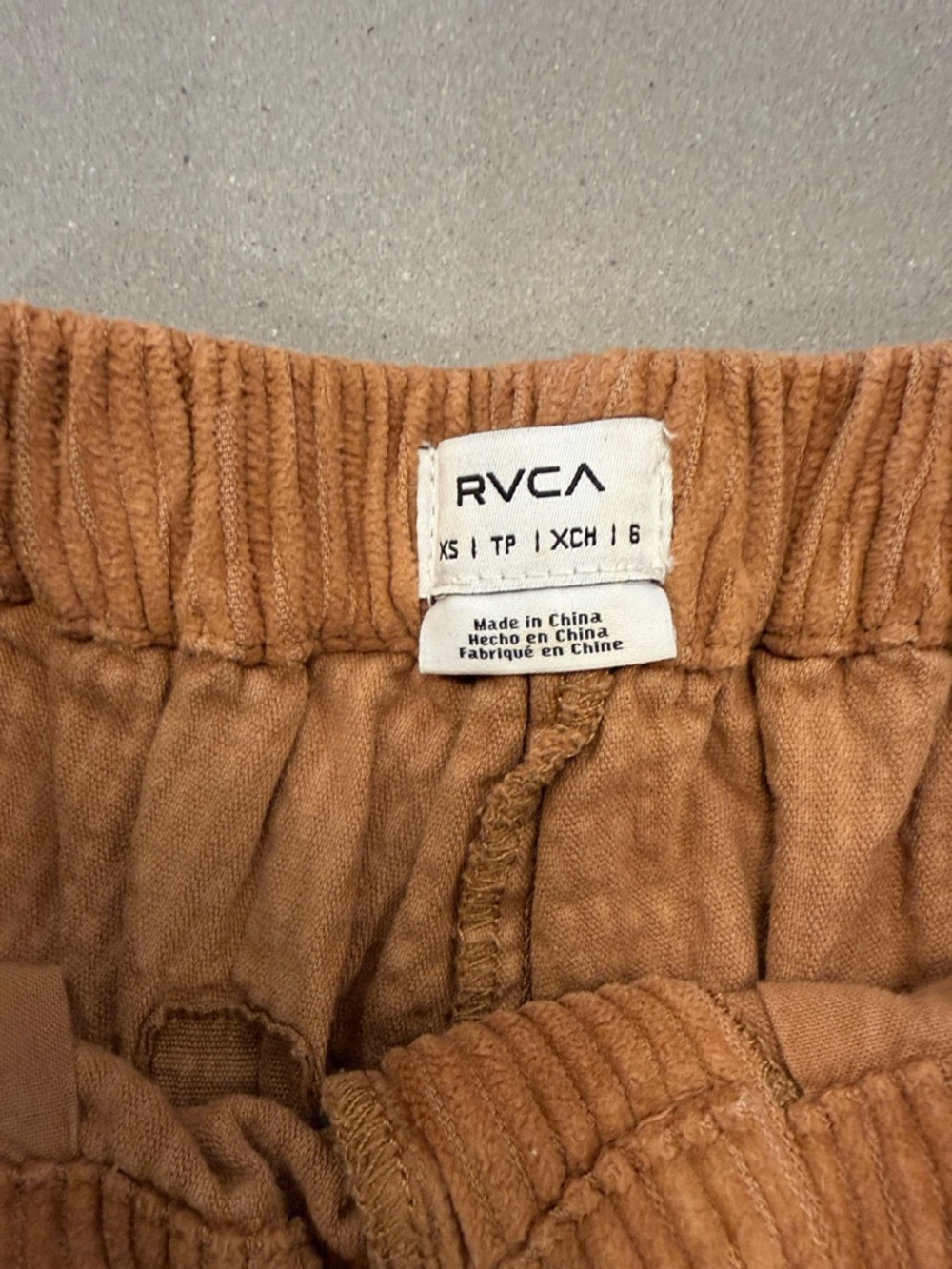 RVCA Women's Corduroy High-Rise Shorts in Rust - Picture 2 of 3